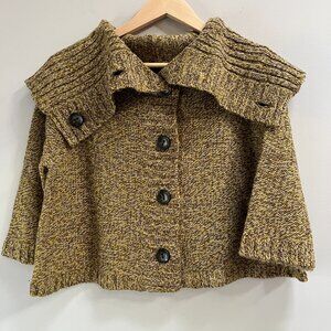 Chaudry Anthropologie Cardigan Marled Shawl Collar Oversized Batwing NEW Small